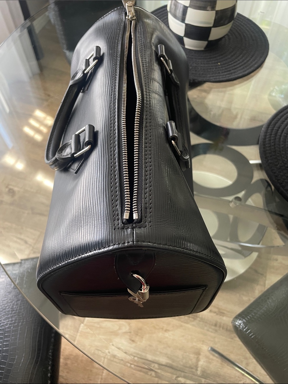 Louis Vuitton Black Epi Leather Duffel Bag